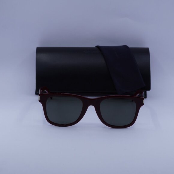 Saint Laurent SL 51 B SLIM 004 Square Sunglasses - Burgundy/Grey - Picture 2 of 8
